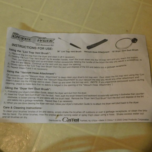 Dryer Max Lint Remover Kit New without original box - Picture 2 of 4